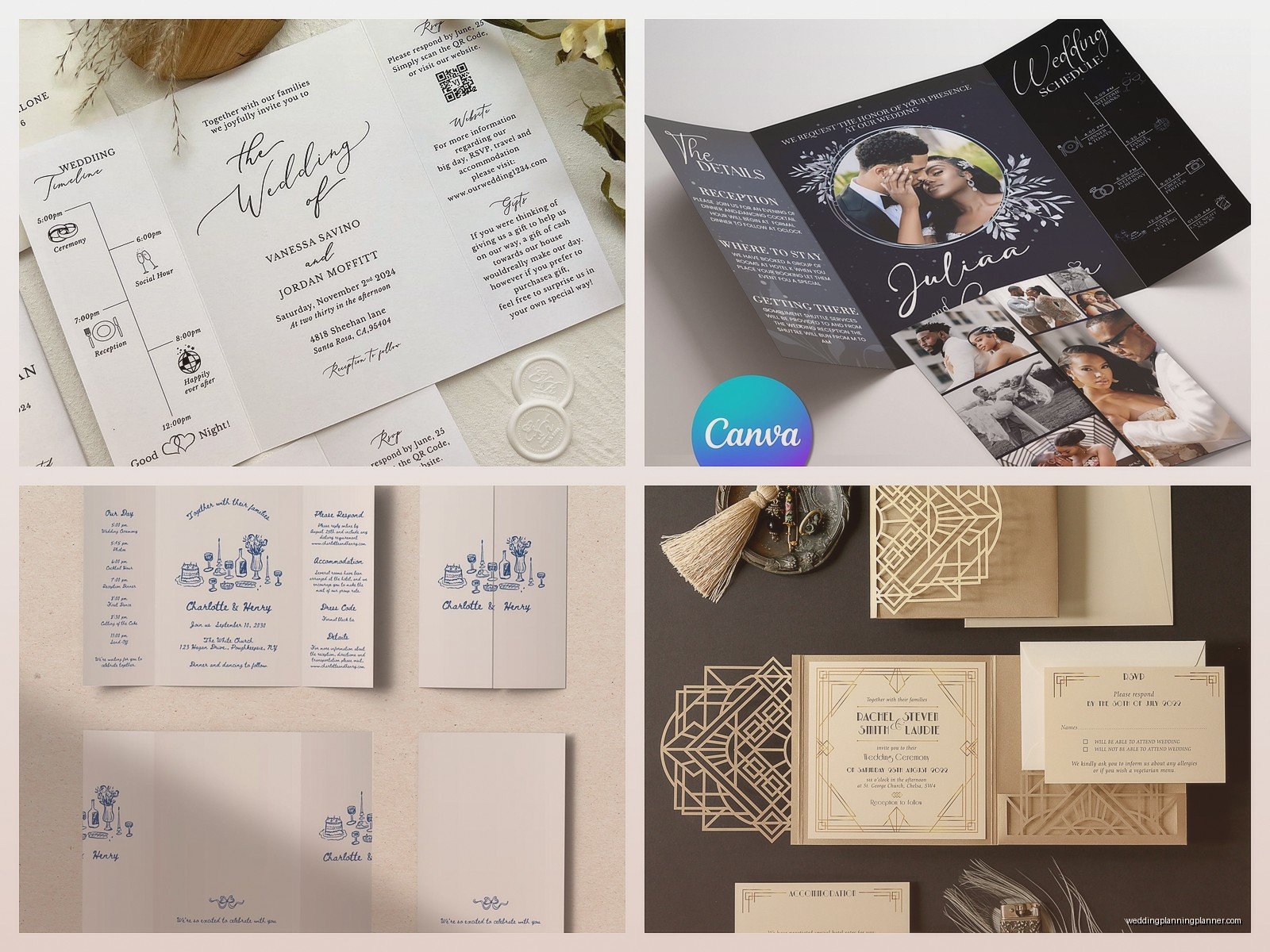 Trifold Invitations: Three-Panel Folded Card Designs