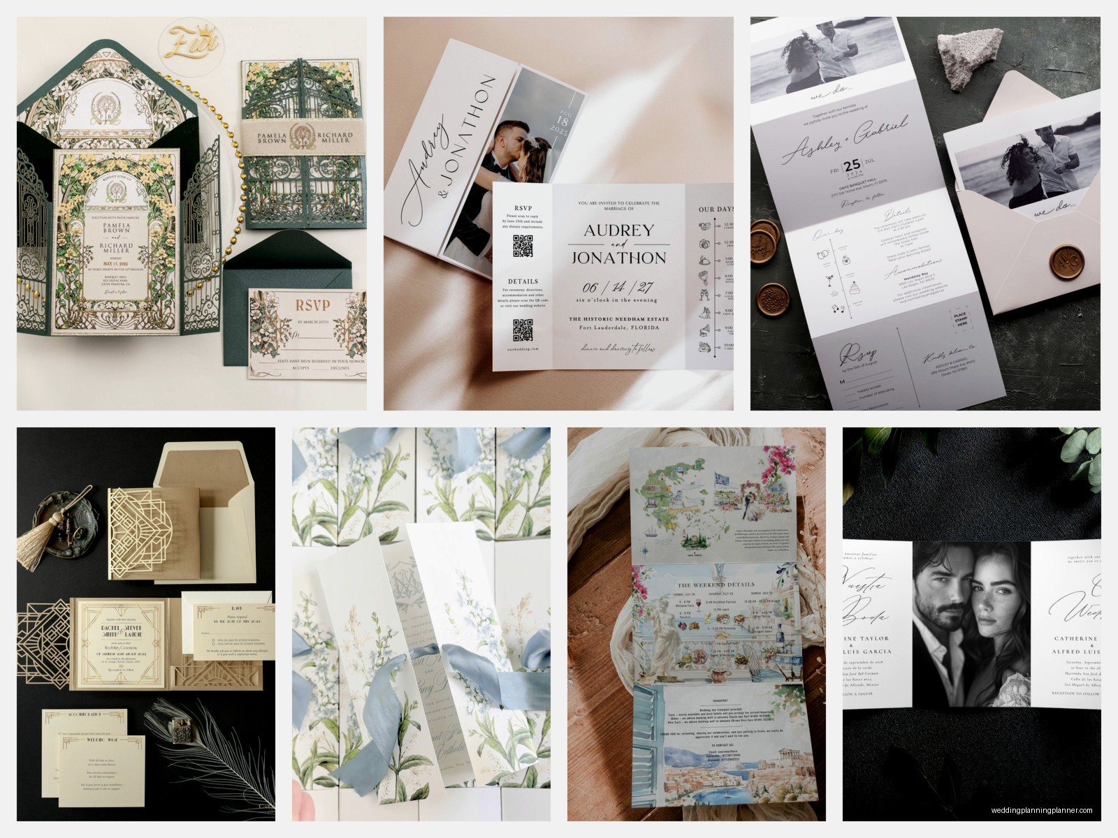 Trifold Wedding Invitations: Three-Panel Folded Designs