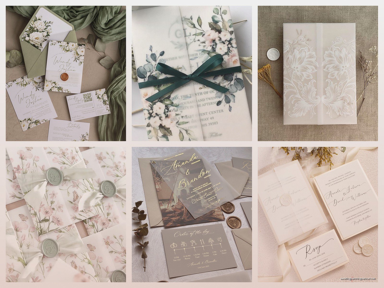 Vellum Paper Wedding Invitations: Translucent Overlay Designs