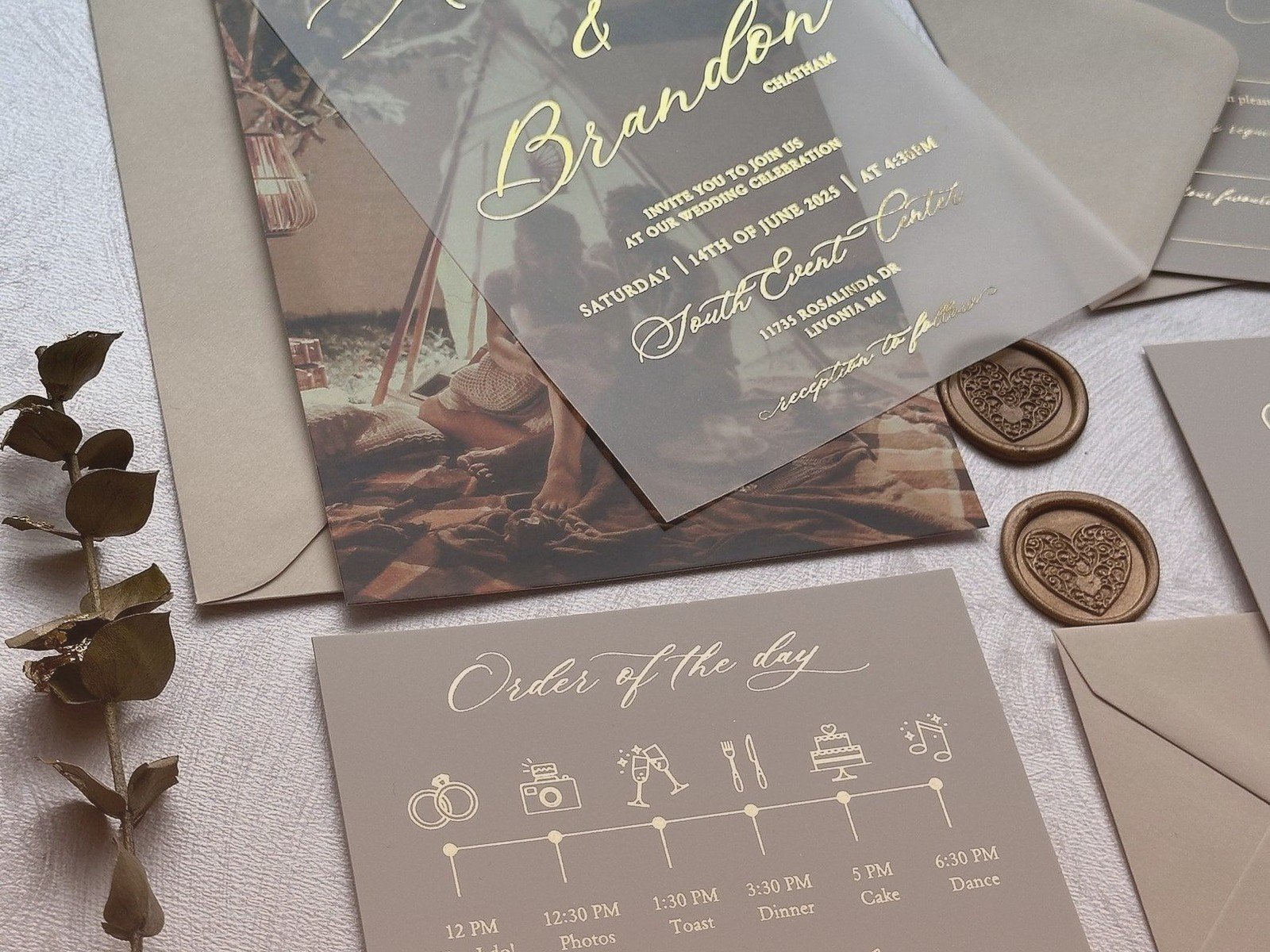 Vellum Wedding Invitations: Translucent Overlay Designs