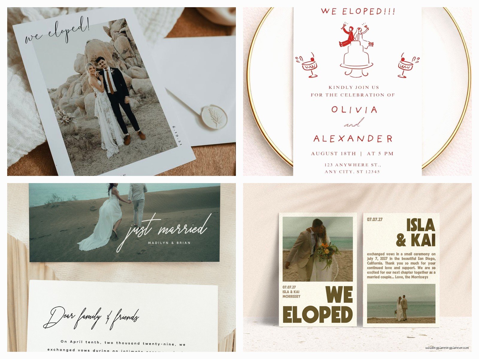 We Eloped Cards: Elopement Announcement Designs