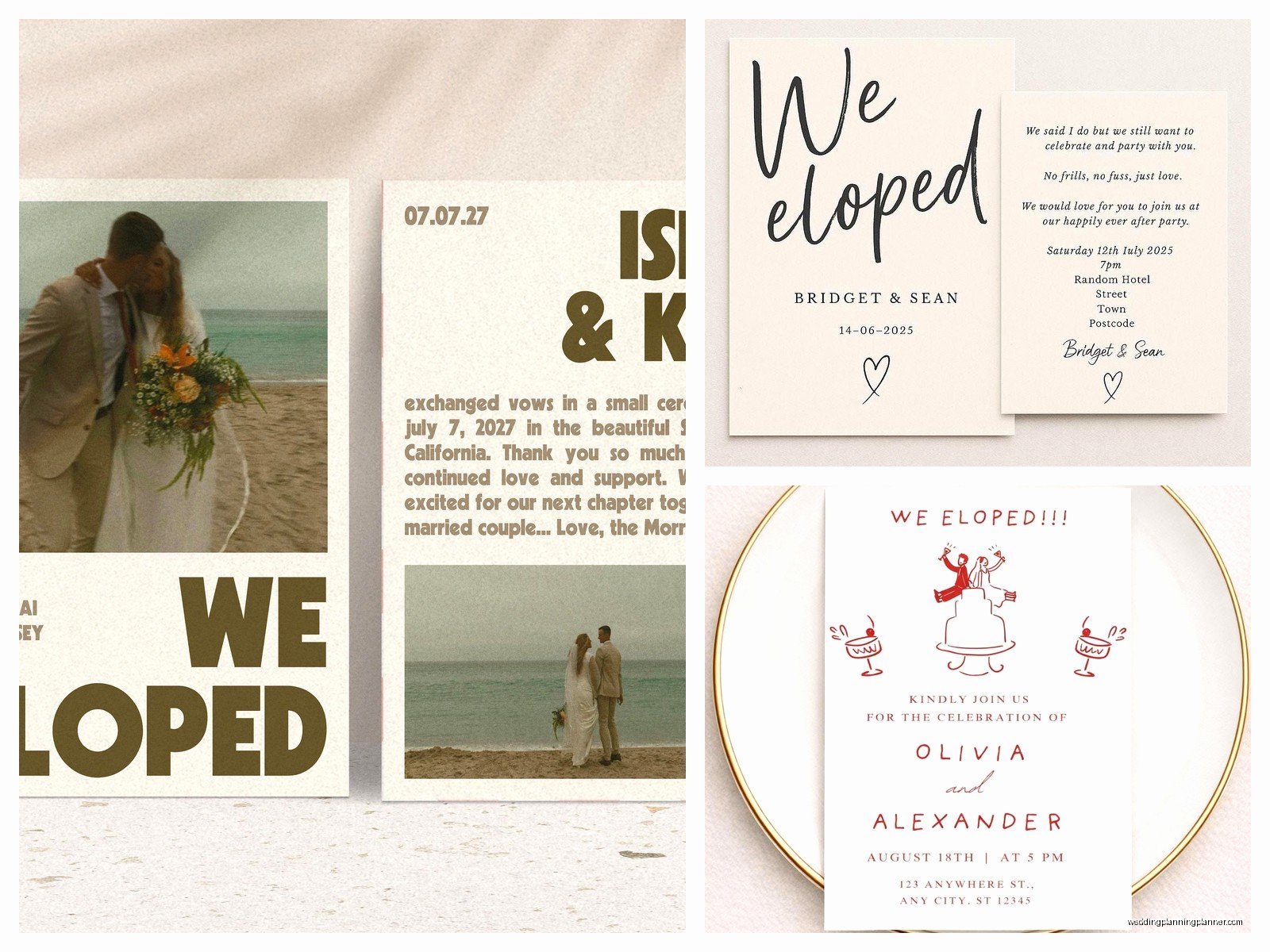 We Eloped Cards: Elopement Announcement Designs