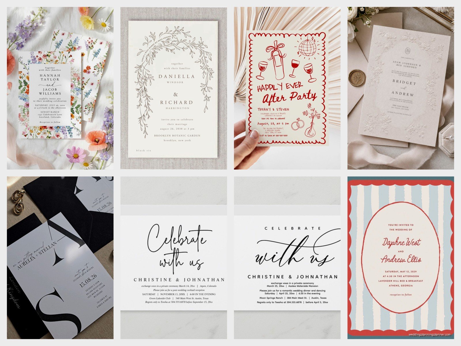 Wedding Celebration Invitations: Post-Wedding Party Cards