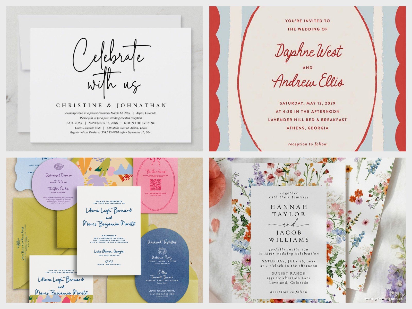 Wedding Celebration Invitations: Post-Wedding Party Cards