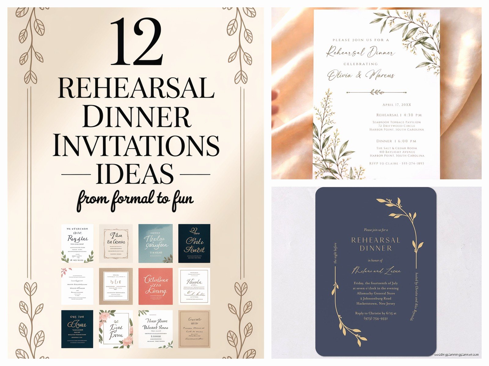 Wedding Rehearsal Dinner Invitations: Pre-Ceremony Party Cards