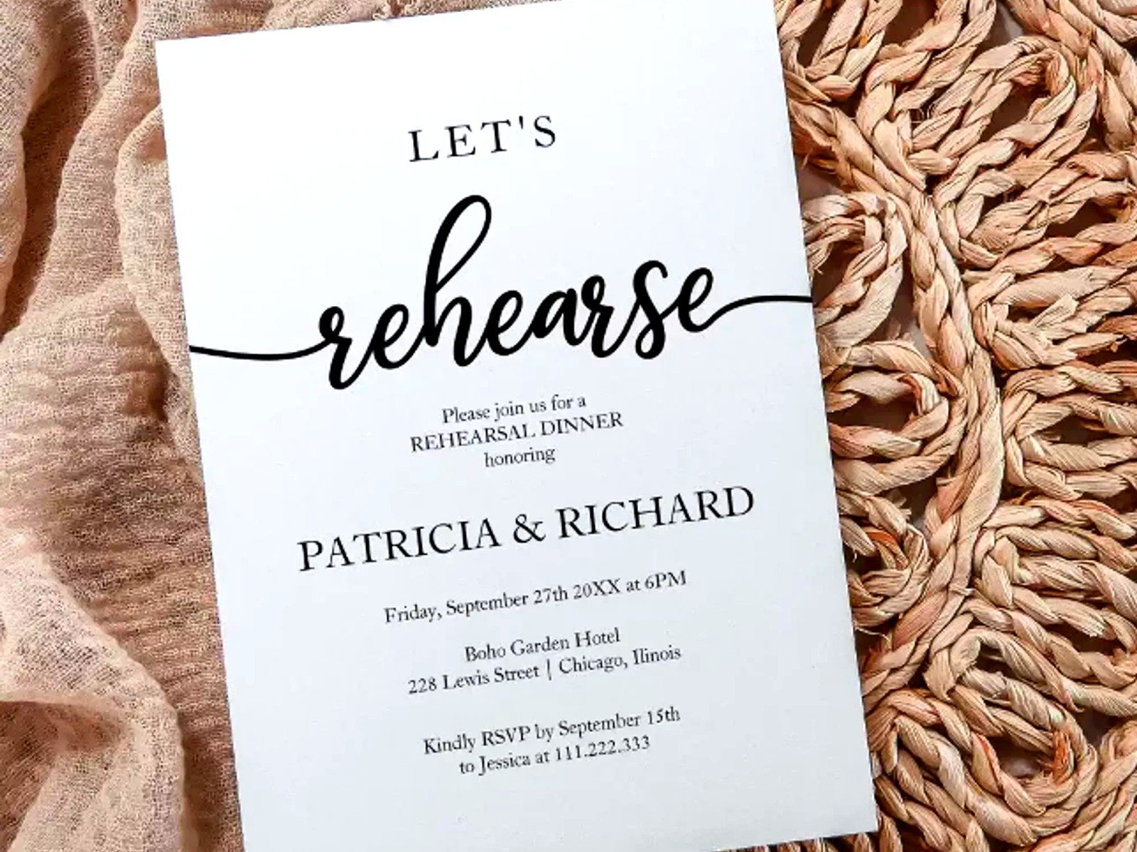 Wedding Rehearsal Invitations: Dinner Party Card Designs