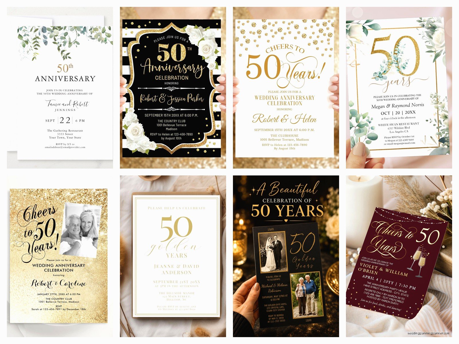 50th Wedding Anniversary Invitation Card: Golden Celebration