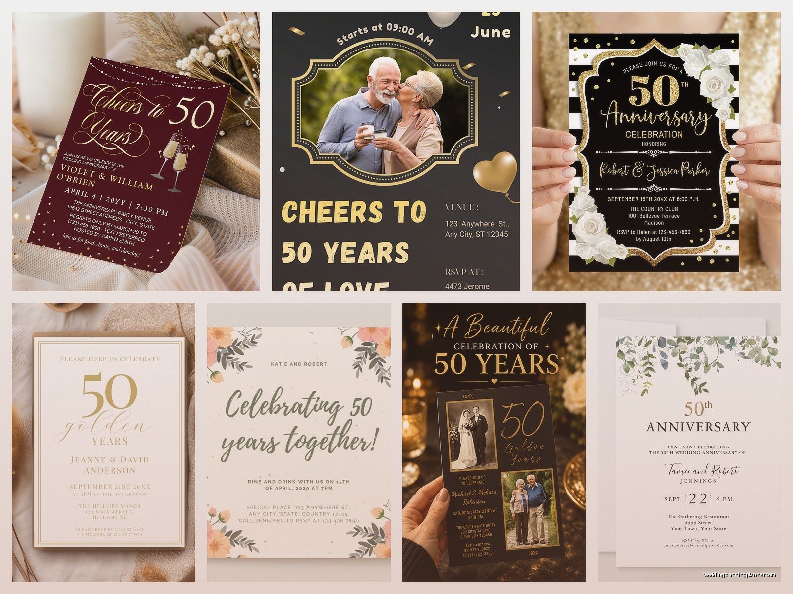 50th Wedding Anniversary Invitation Card: Golden Celebration