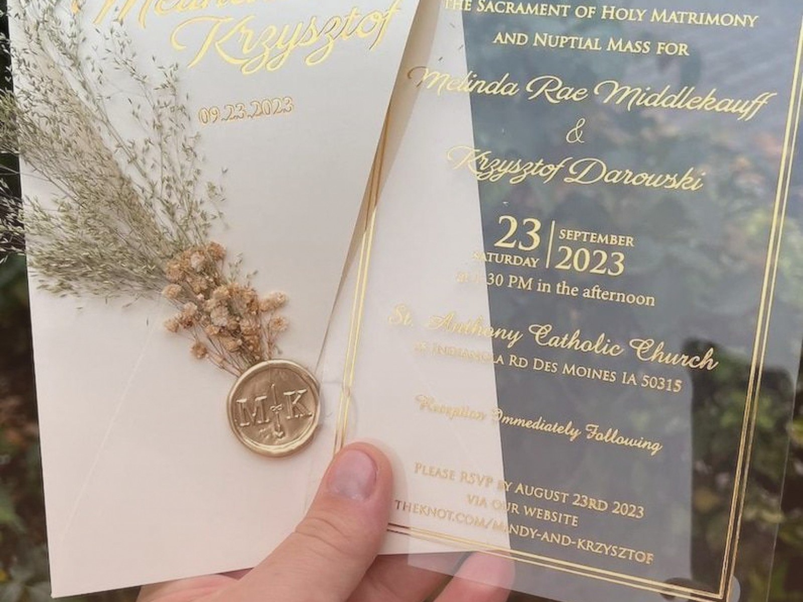 Acrylic Invitation Card: Clear Perspex Modern Design
