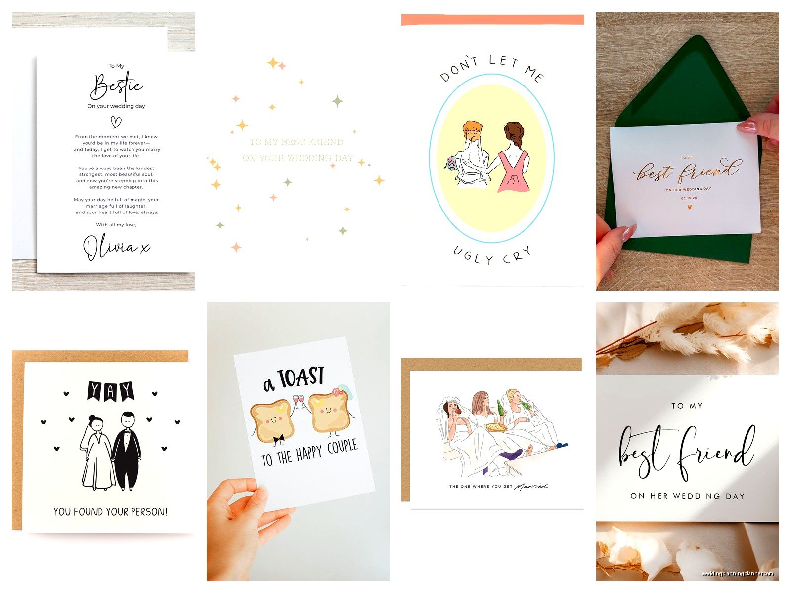 Best Friend Wedding Card: Personal Message Designs