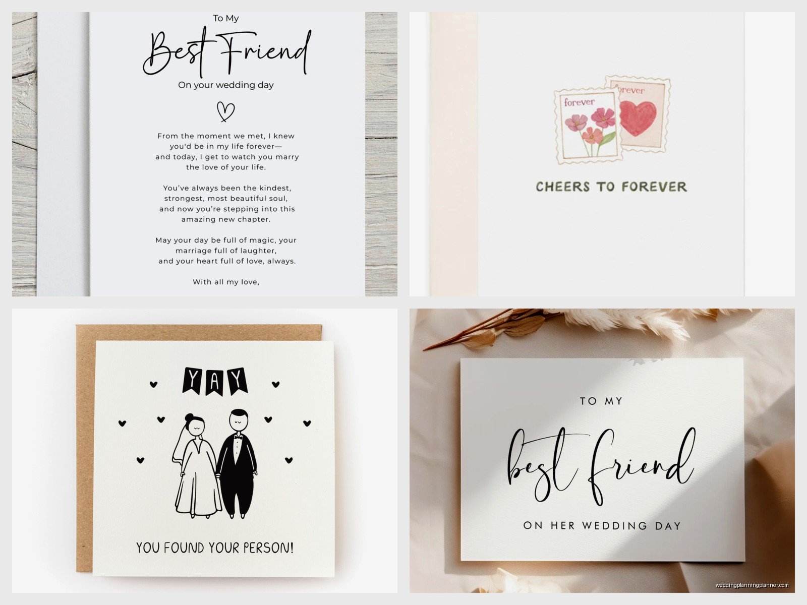 Best Friend Wedding Card: Personal Message Designs