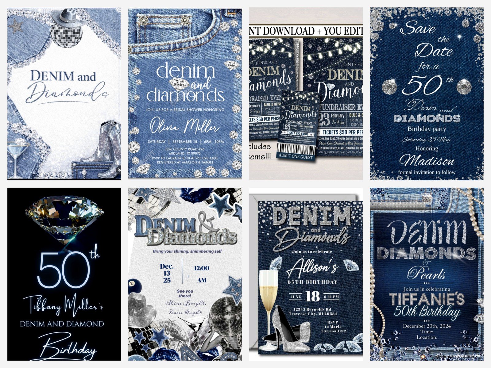 Denim And Diamonds Invitation: Design & Ordering Guide