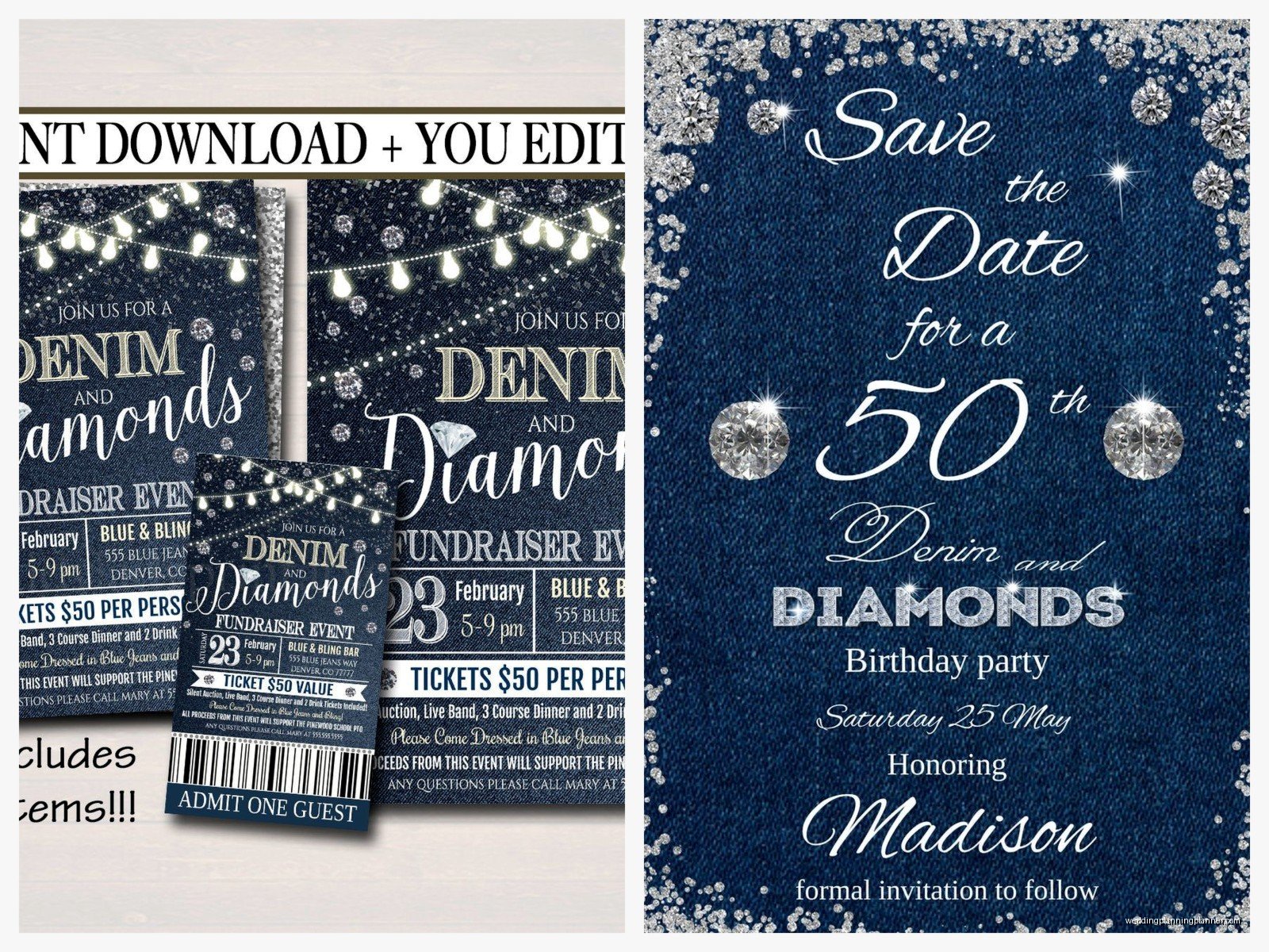 Denim And Diamonds Invitation: Design & Ordering Guide