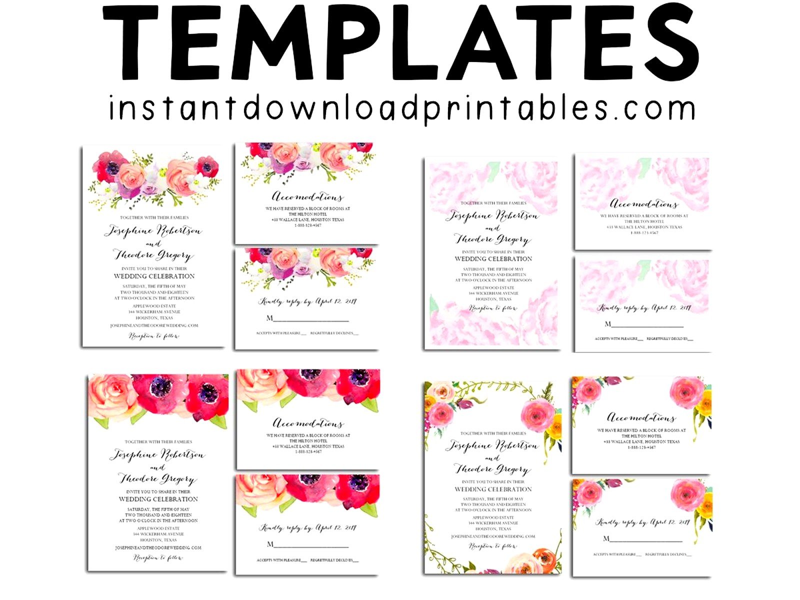 Free Printable Wedding Invitations: Download & Print Templates
