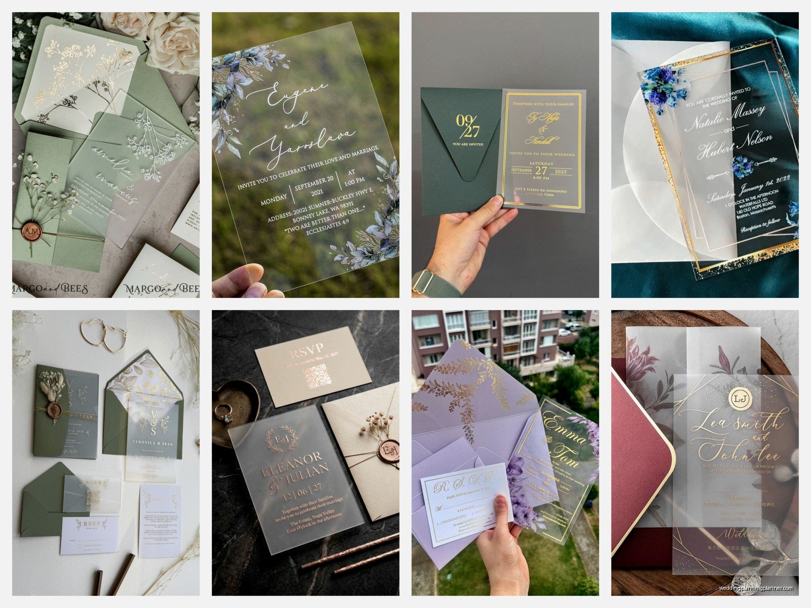 Frosted Acrylic Wedding Invitations: Matte Clear Modern