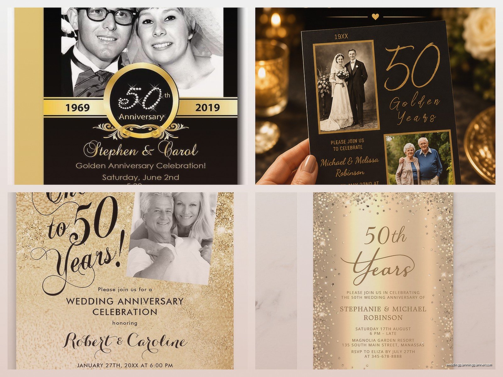 Golden Wedding Anniversary Invitations: 50th Celebration