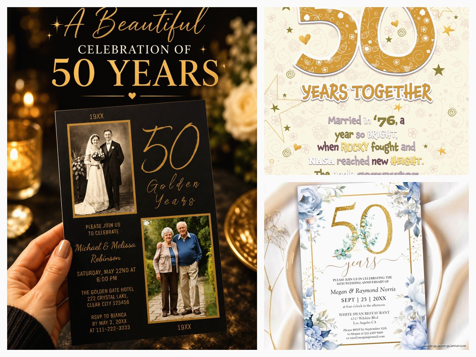 Golden Wedding Anniversary Invitations: 50th Celebration