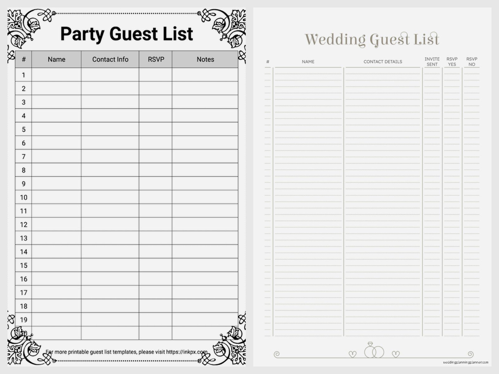 Guest List Template: Wedding Planning Spreadsheet