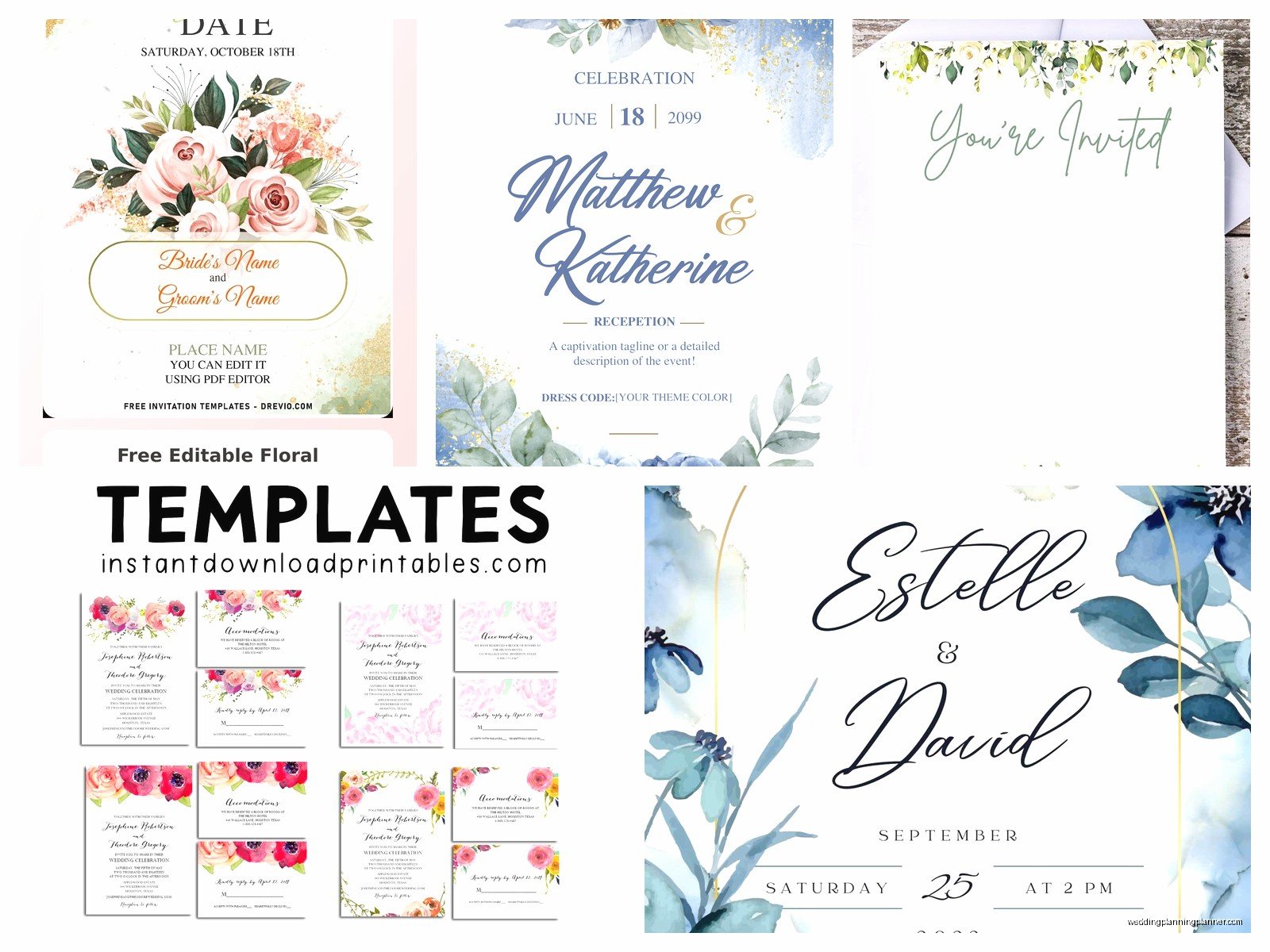 Online Editable Wedding Invitation Cards Free Download: Templates