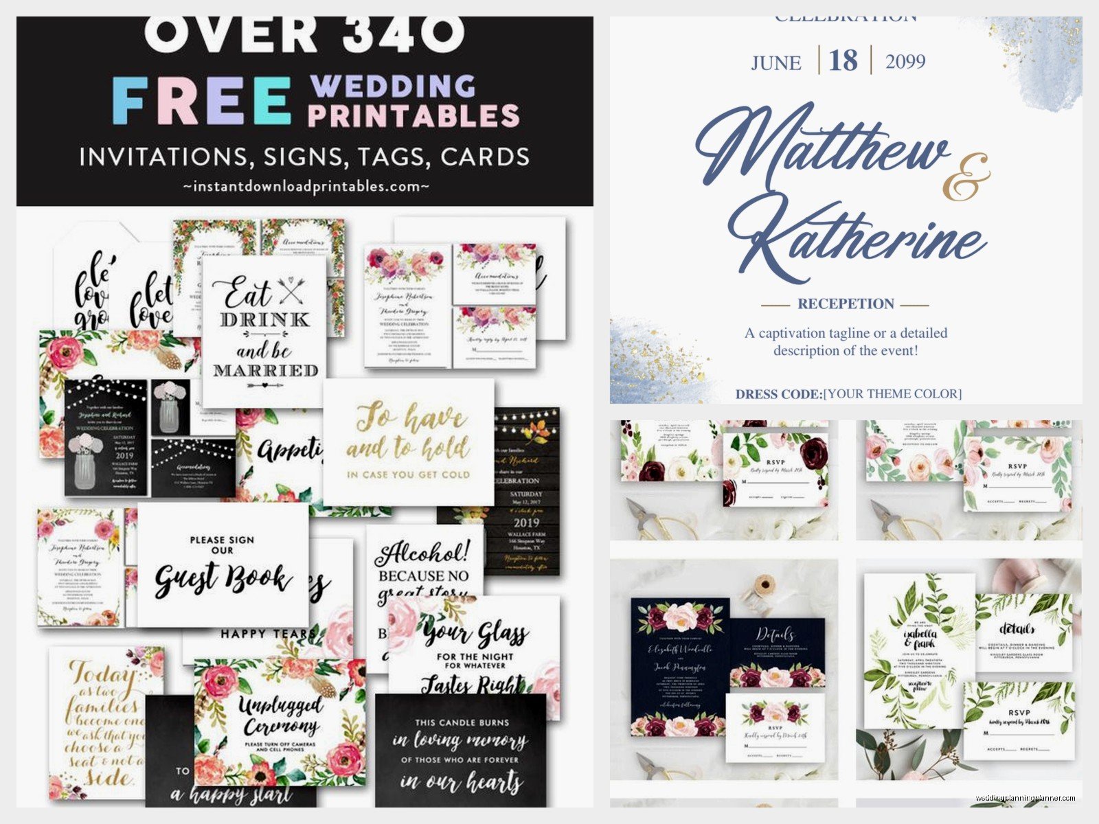 Printable Wedding Invitations: Free Download & Print