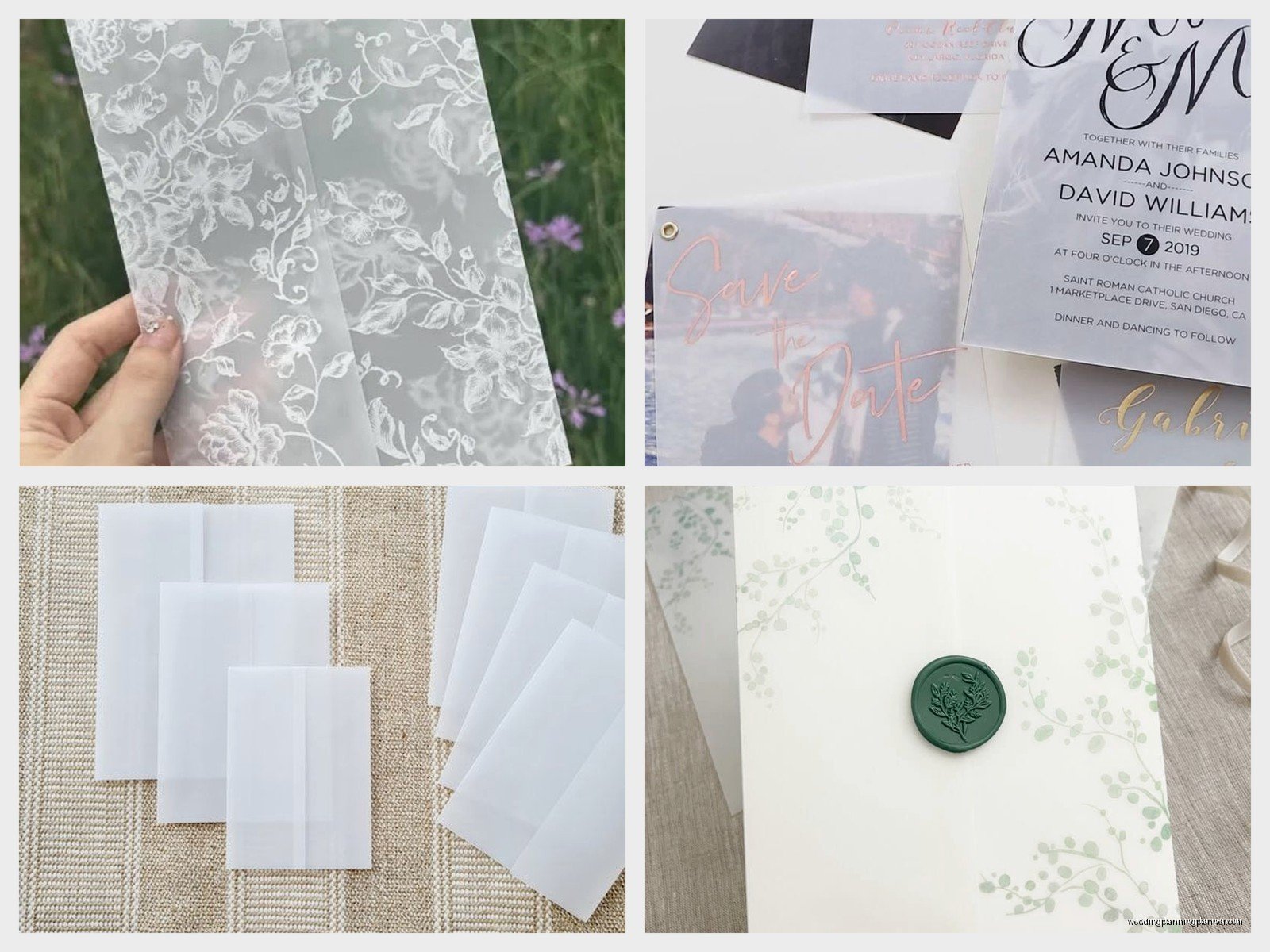 Vellum Jackets 5x7: Invitation Sleeve Size Specific
