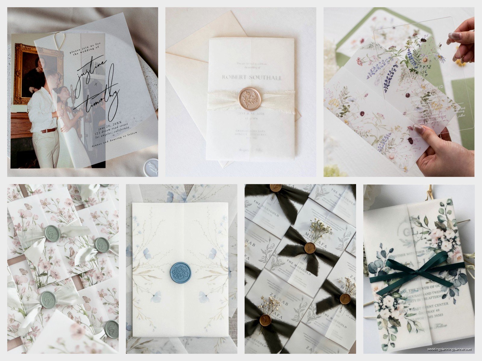 Vellum Wrapped Wedding Invitations: Translucent Layer