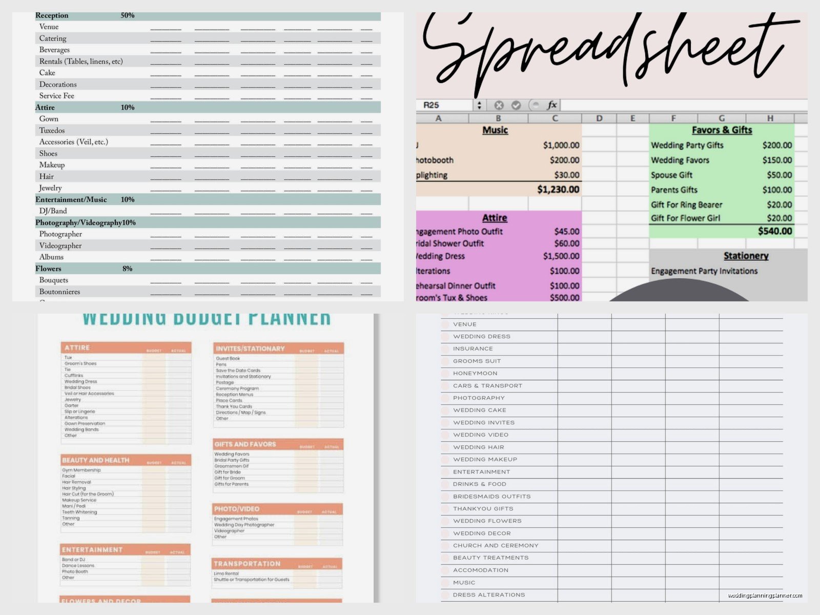 Wedding Budget Template: Excel Spreadsheet Downloads