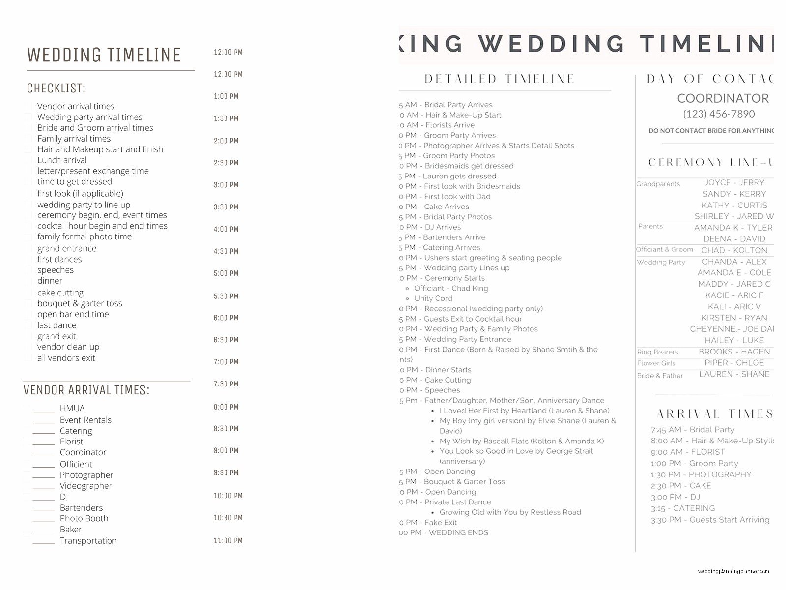 Wedding Day Timeline Template: Hour-by-Hour Schedule