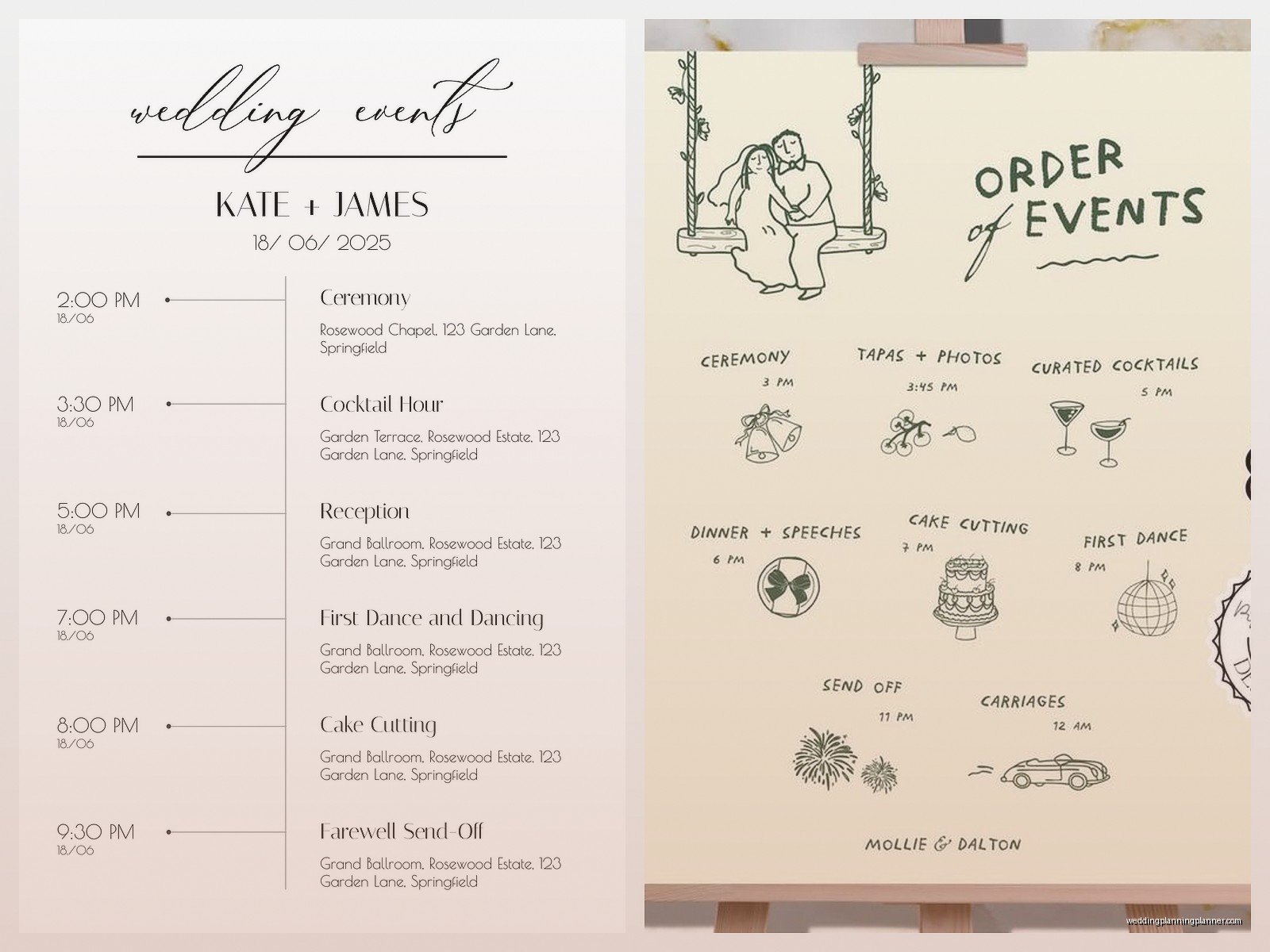 Wedding Itinerary Template: Weekend Schedule Downloads