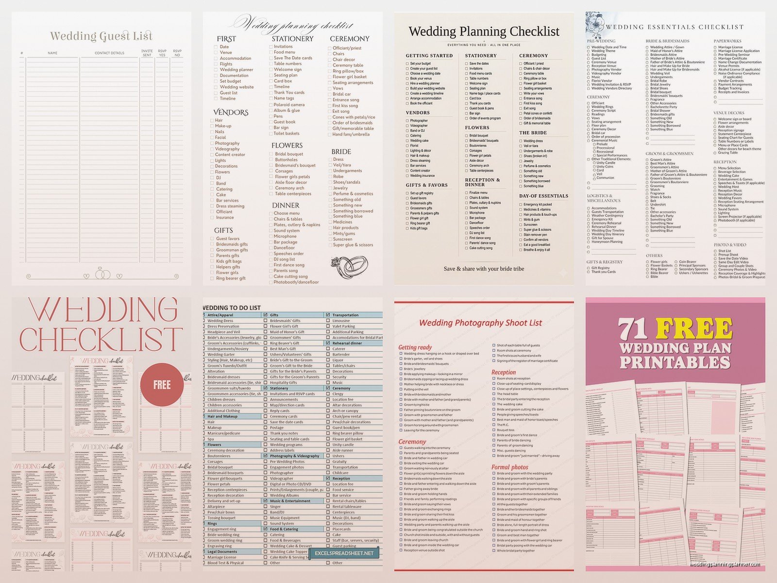 Wedding List Template: Guest & Registry Organizer