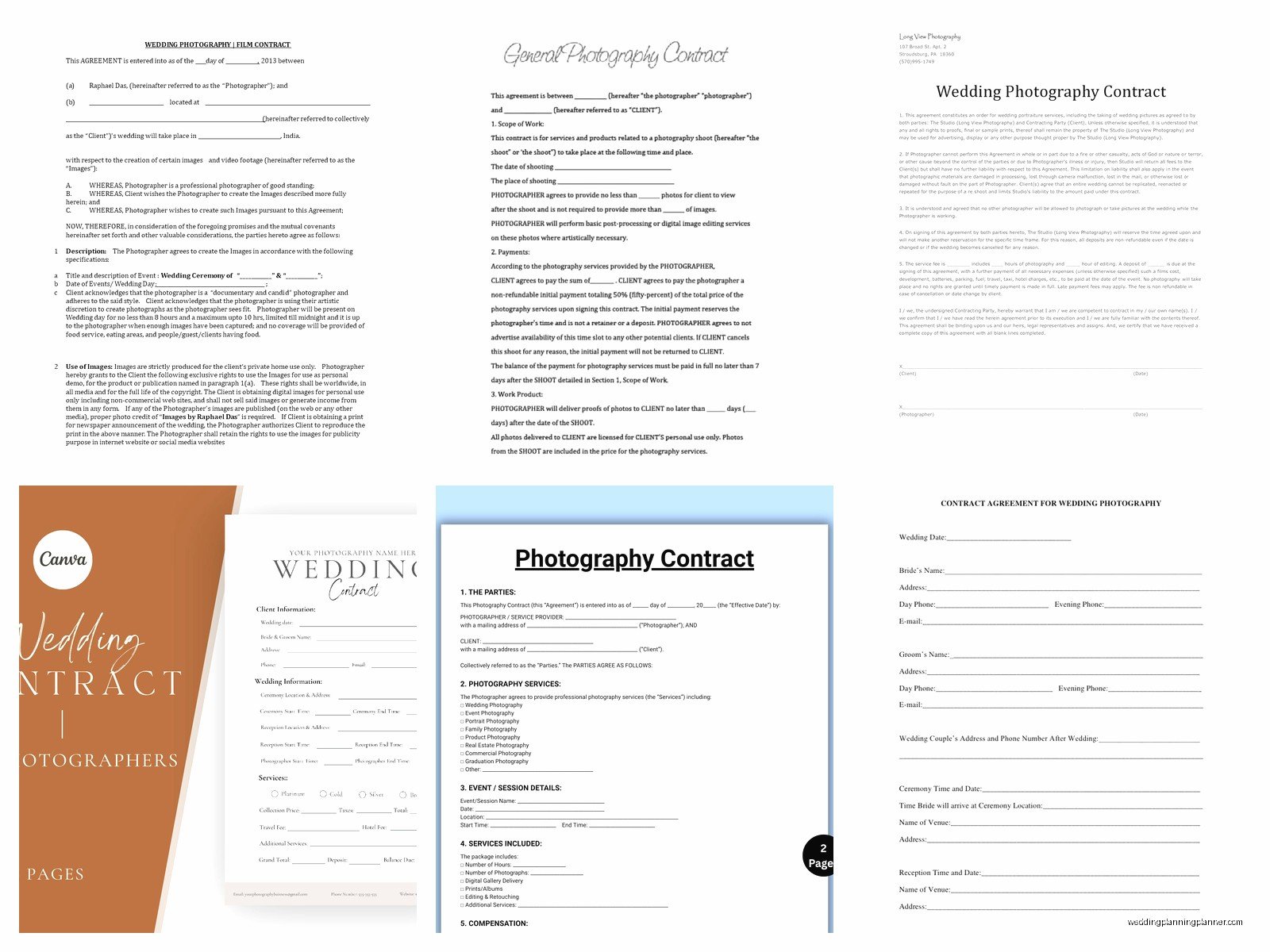 Wedding Photography Contract Template: Photographer Agreement