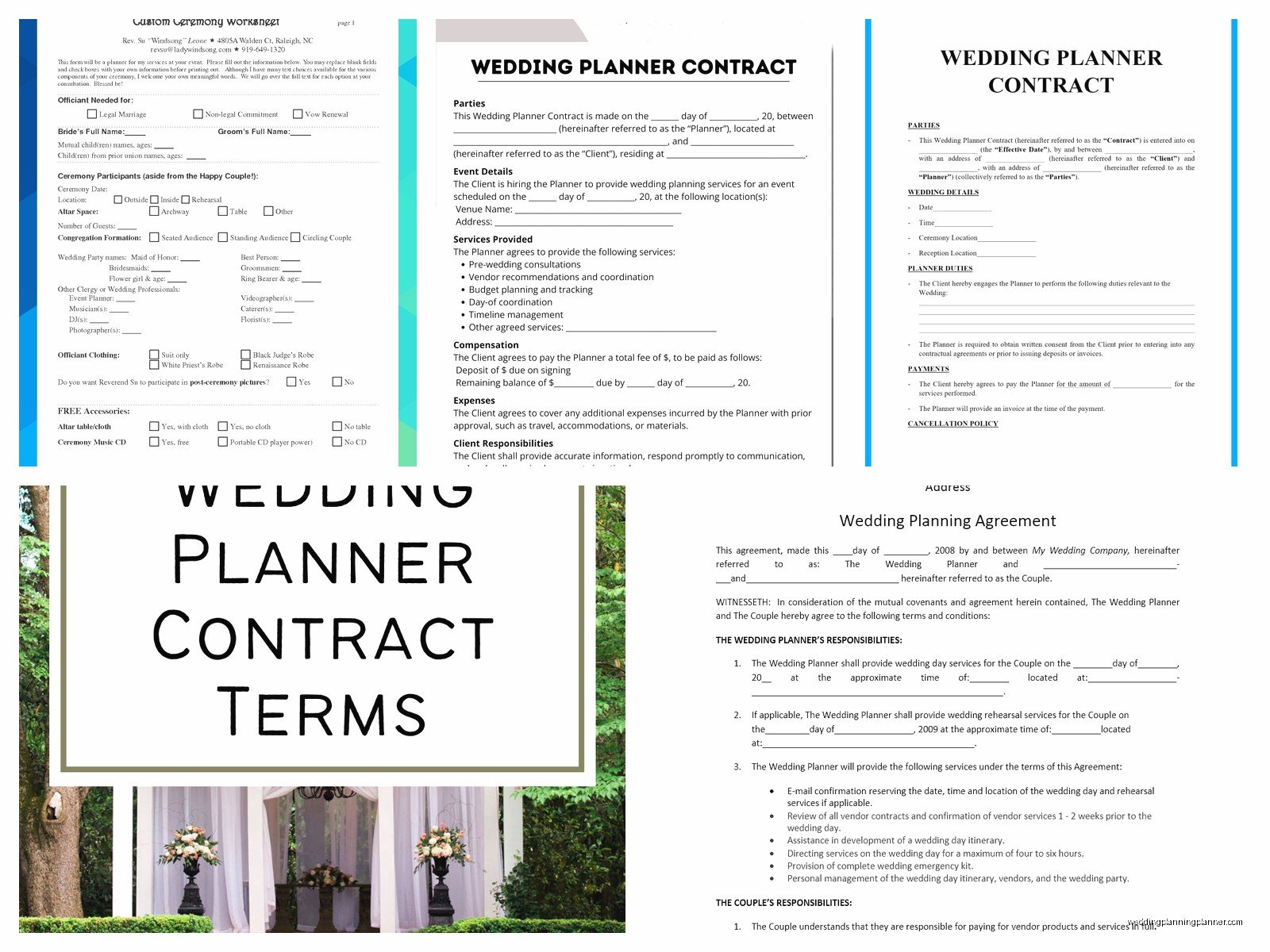 Wedding Planner Contract Sample: Agreement Template Example