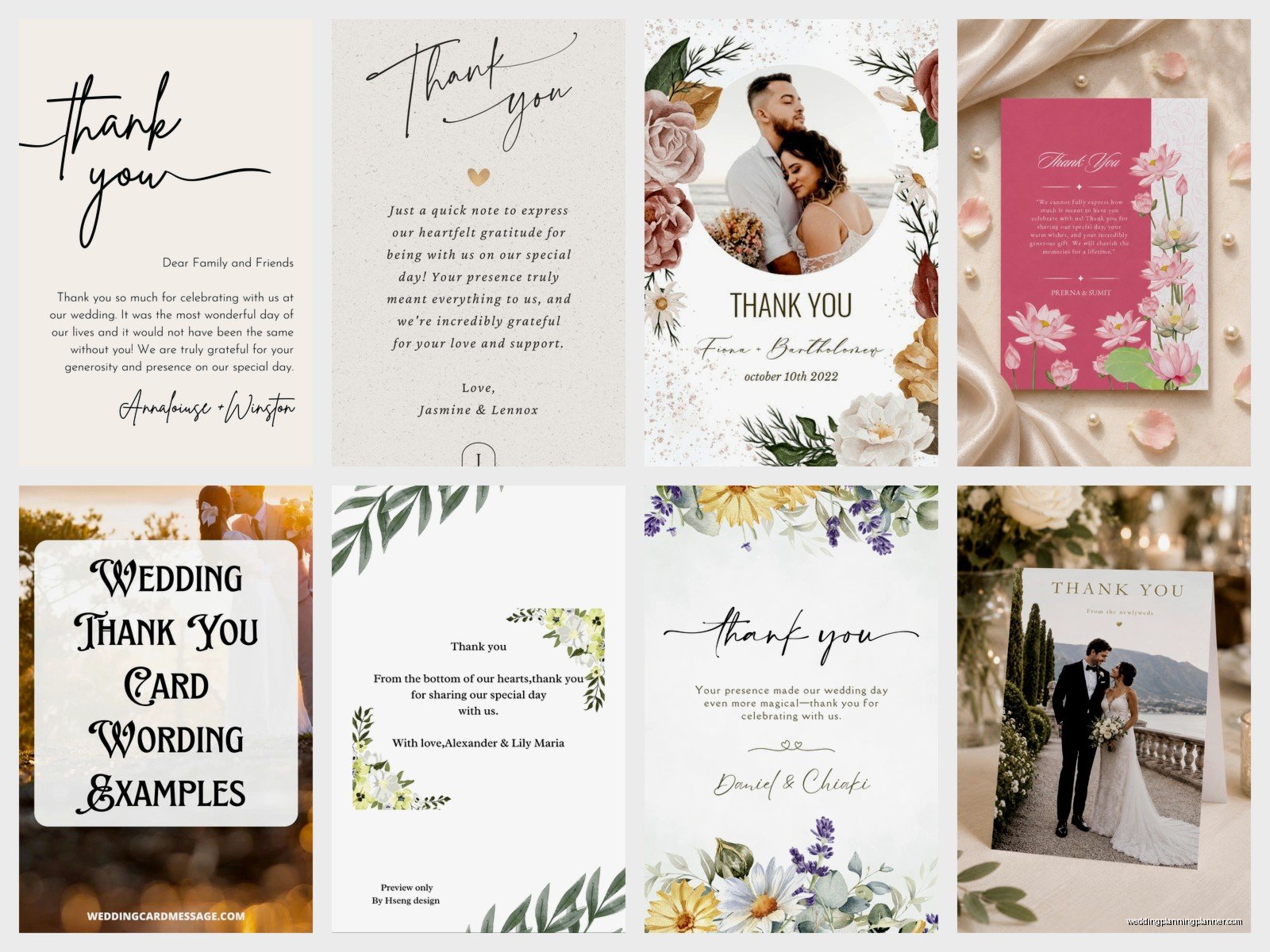 Wedding Thank You Card Template: Gratitude Note Downloads