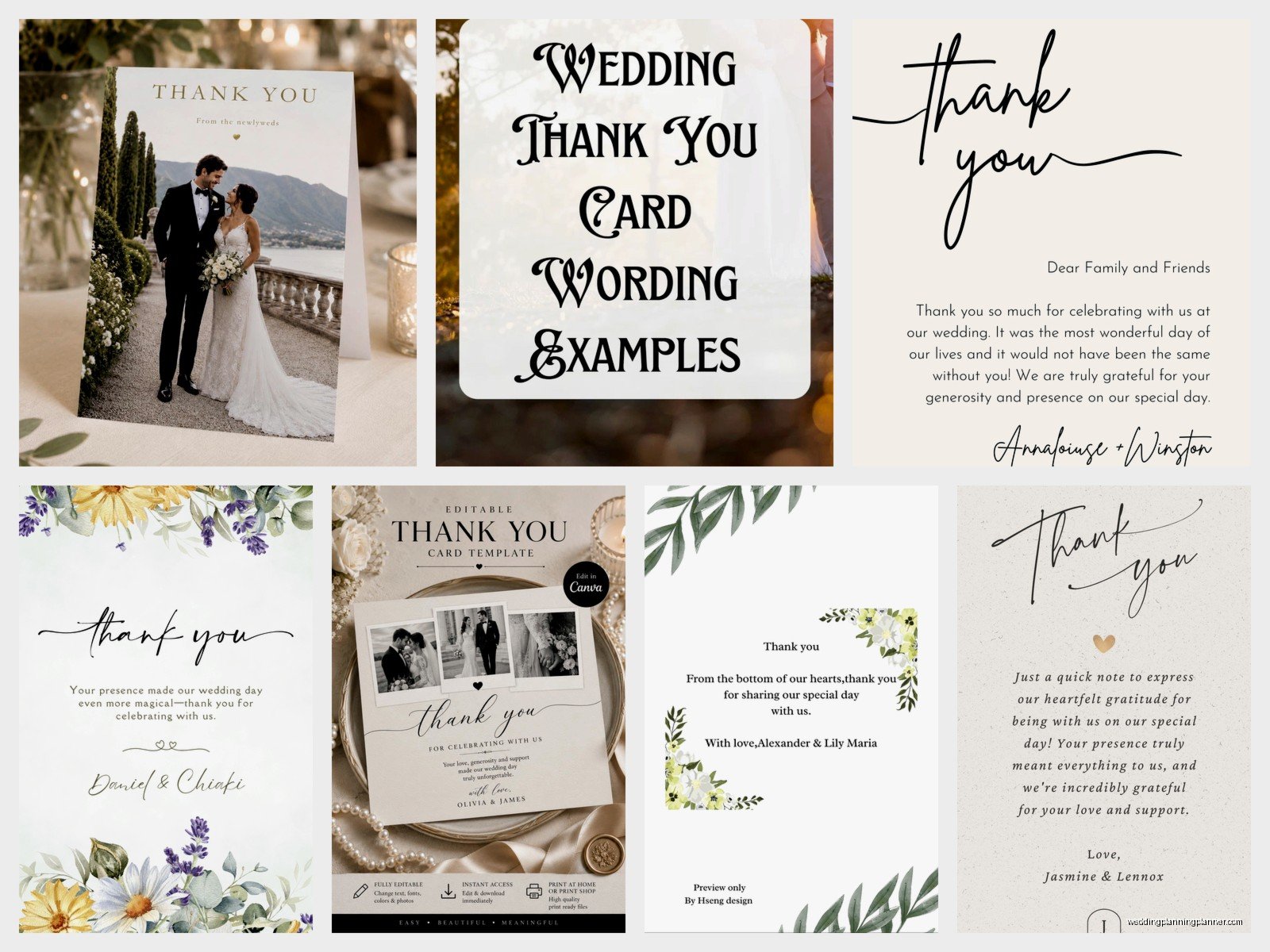 Wedding Thank You Card Template: Gratitude Note Downloads