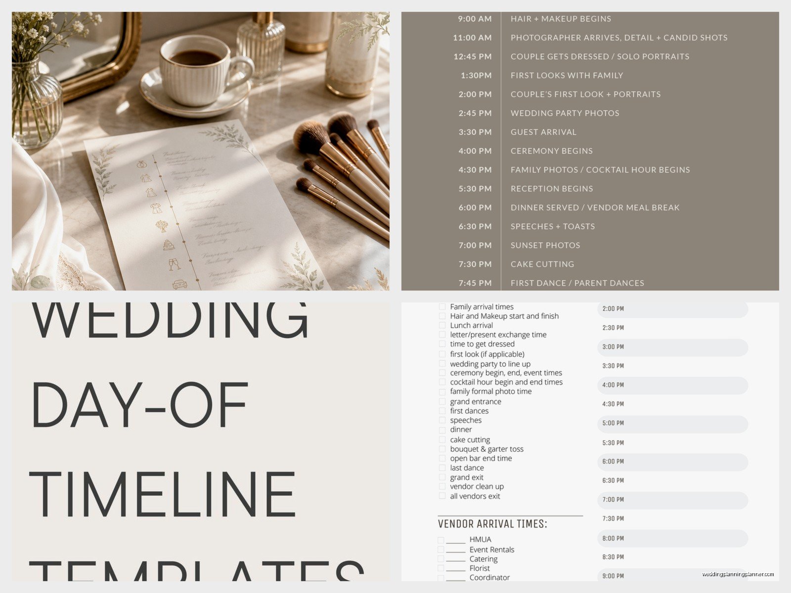 Wedding Timeline Template: Day-of Schedule Downloads