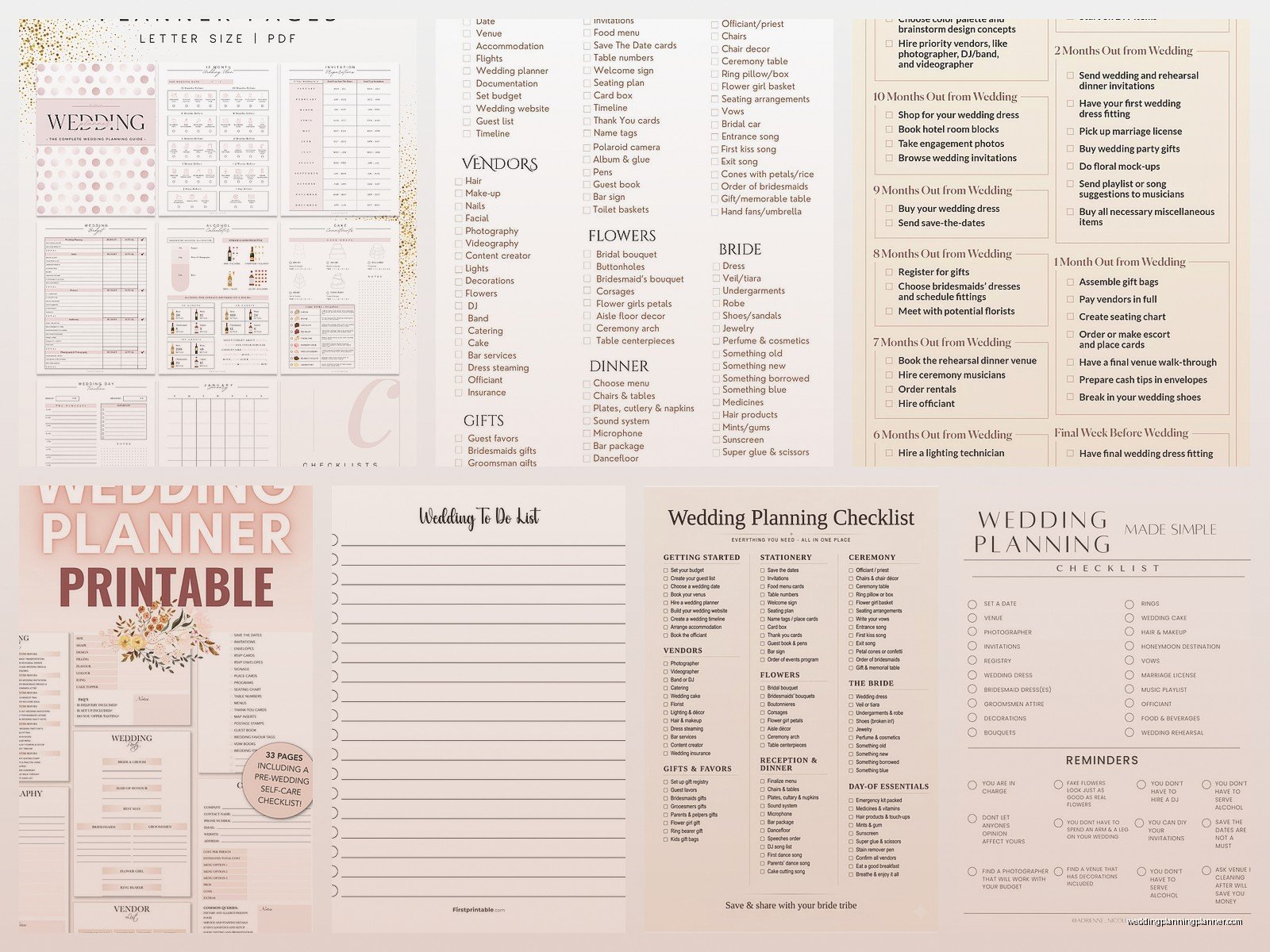 Wedding To Do List Template: Task Checklist Downloads