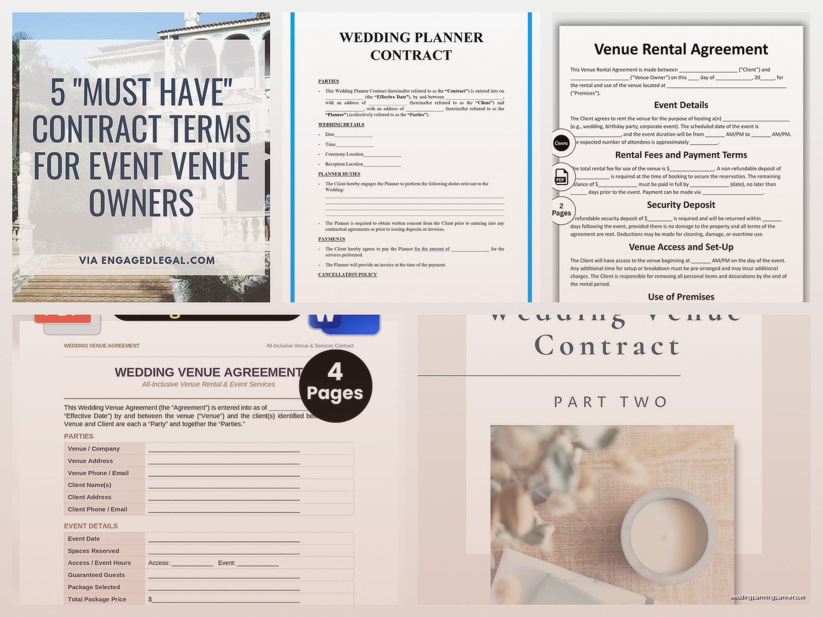 Wedding Venue Contract Template: Location Agreement Form
