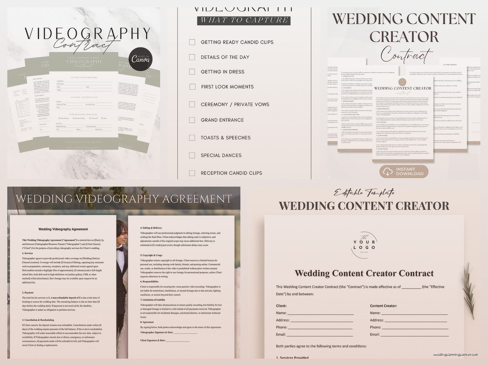 Wedding Videography Contract: Vendor Agreement Template