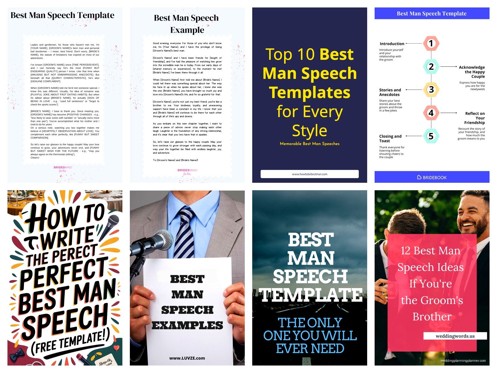 Best Man Speech Templates: Toast Writing Guides