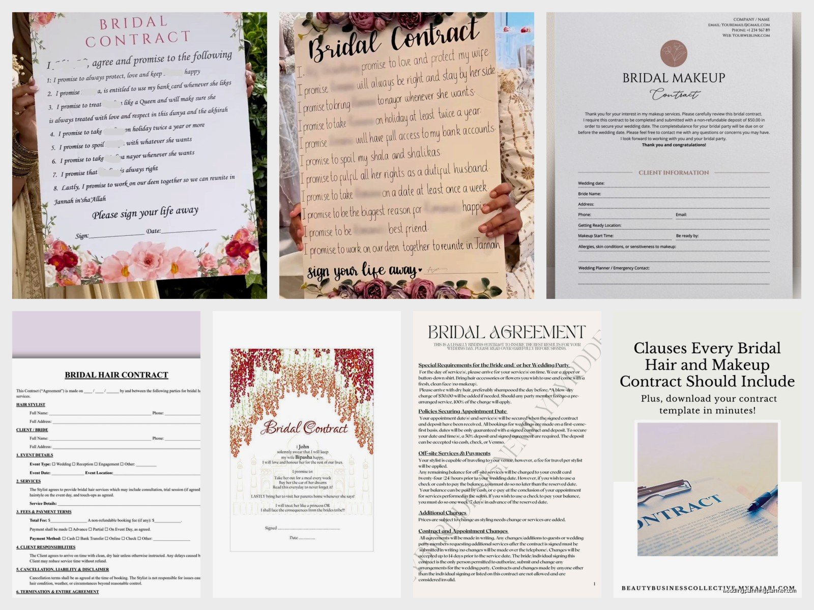 Bridal Contract: Wedding Service Agreement Template