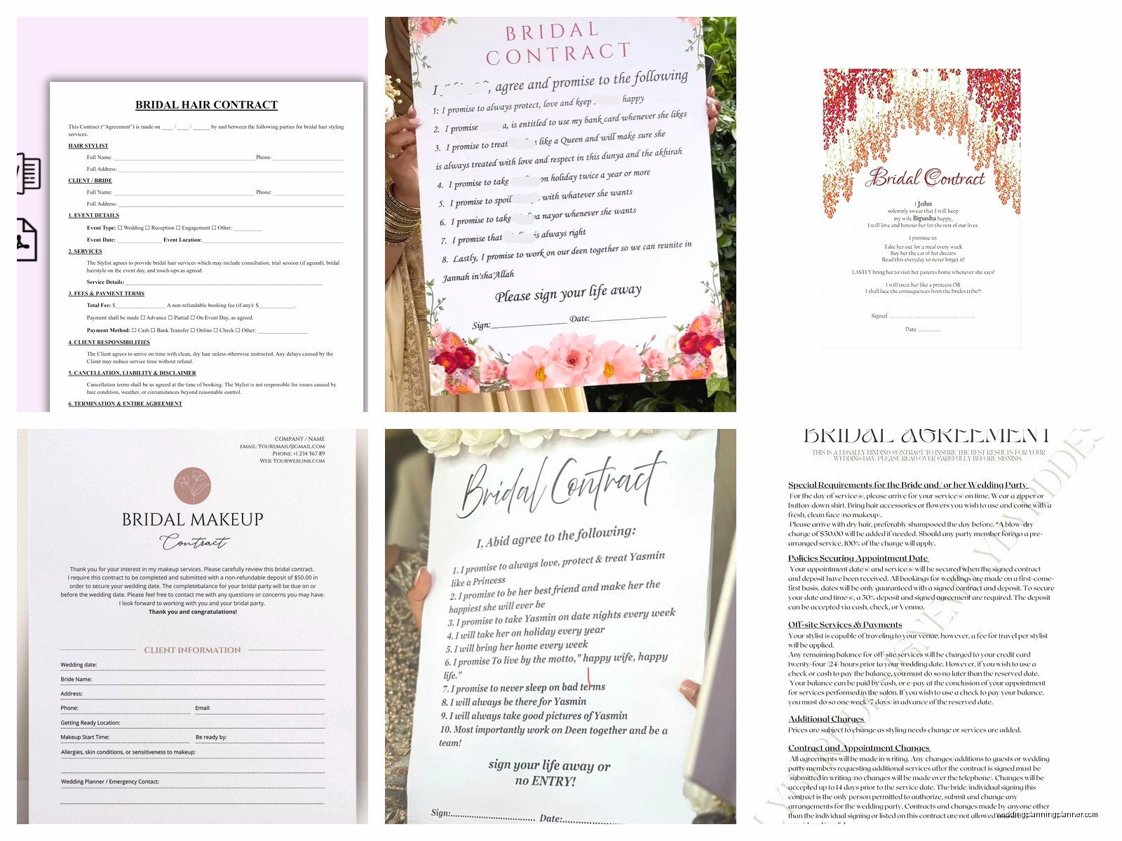 Bridal Contract: Wedding Service Agreement Template