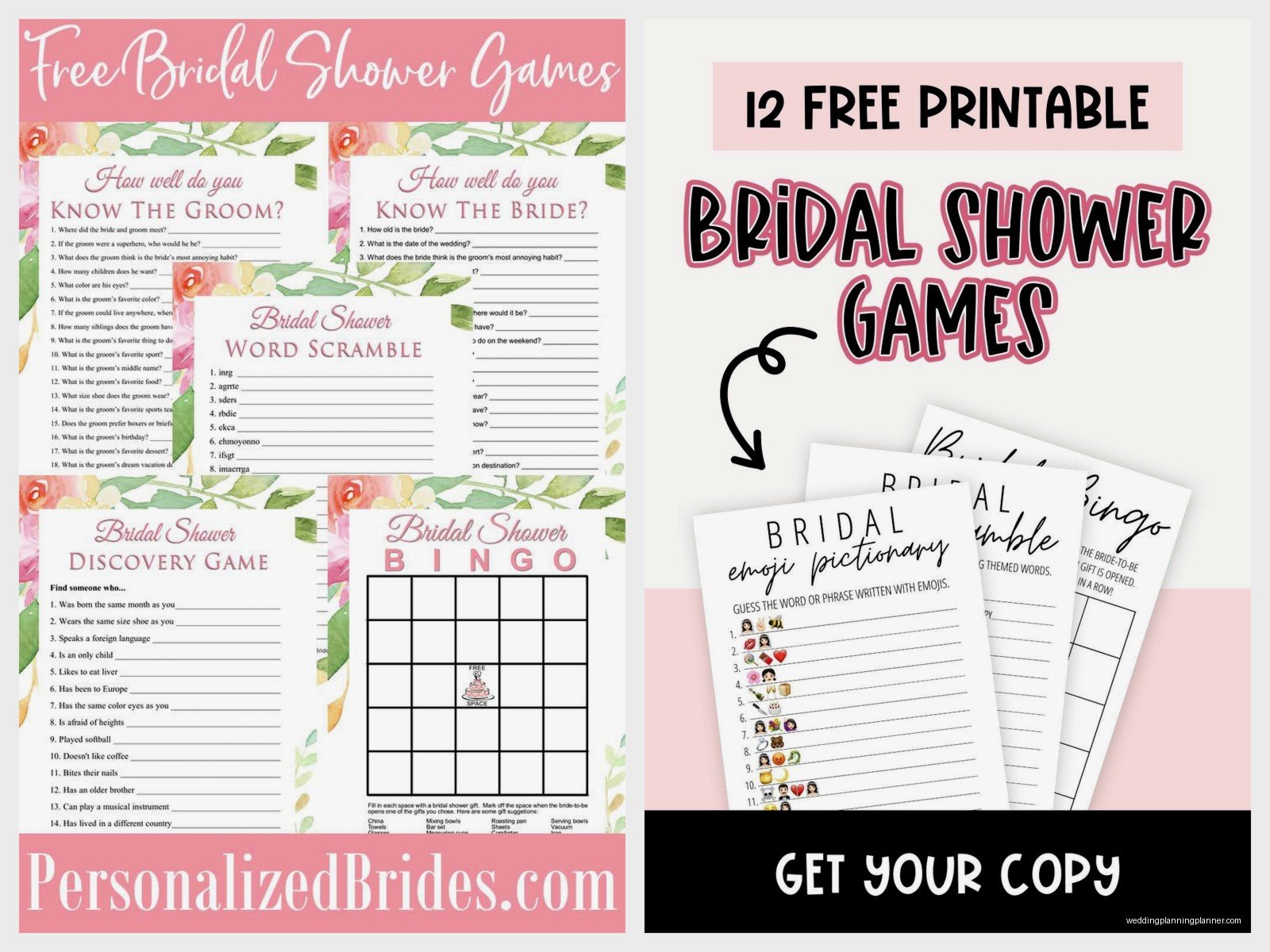 Bridal Shower Game Templates: Party Activity Downloads