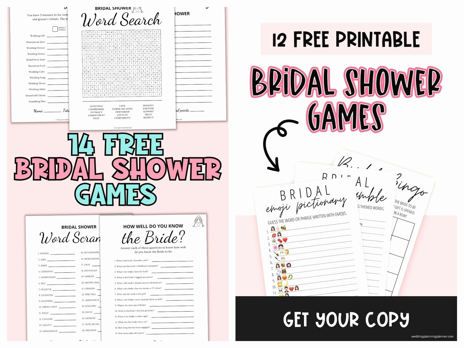 Bridal Shower Game Templates: Party Activity Downloads