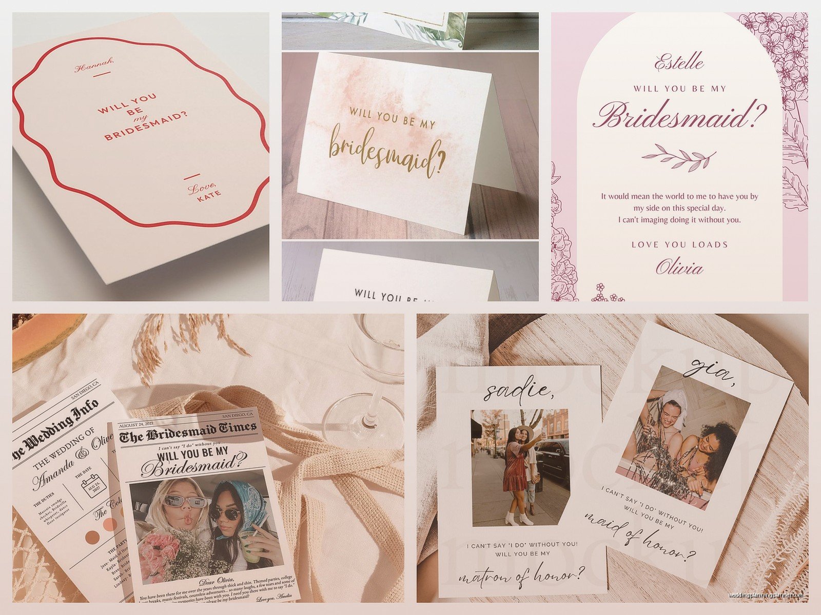 Bridesmaid Proposal Card Template: Will You Be My Downloads