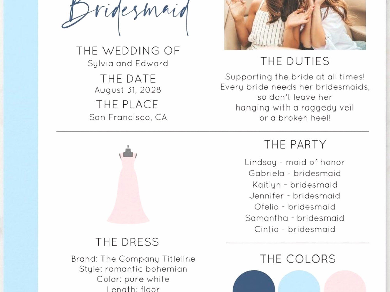 Bridesmaid Proposal Template: Will You Be My Downloads