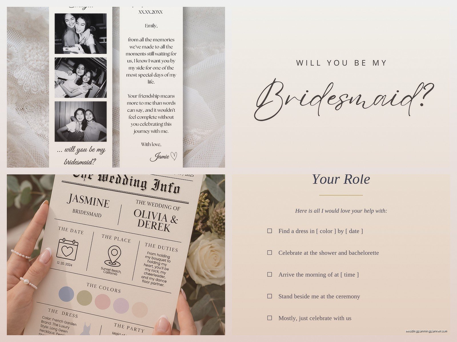 Bridesmaid Proposal Template: Will You Be My Downloads