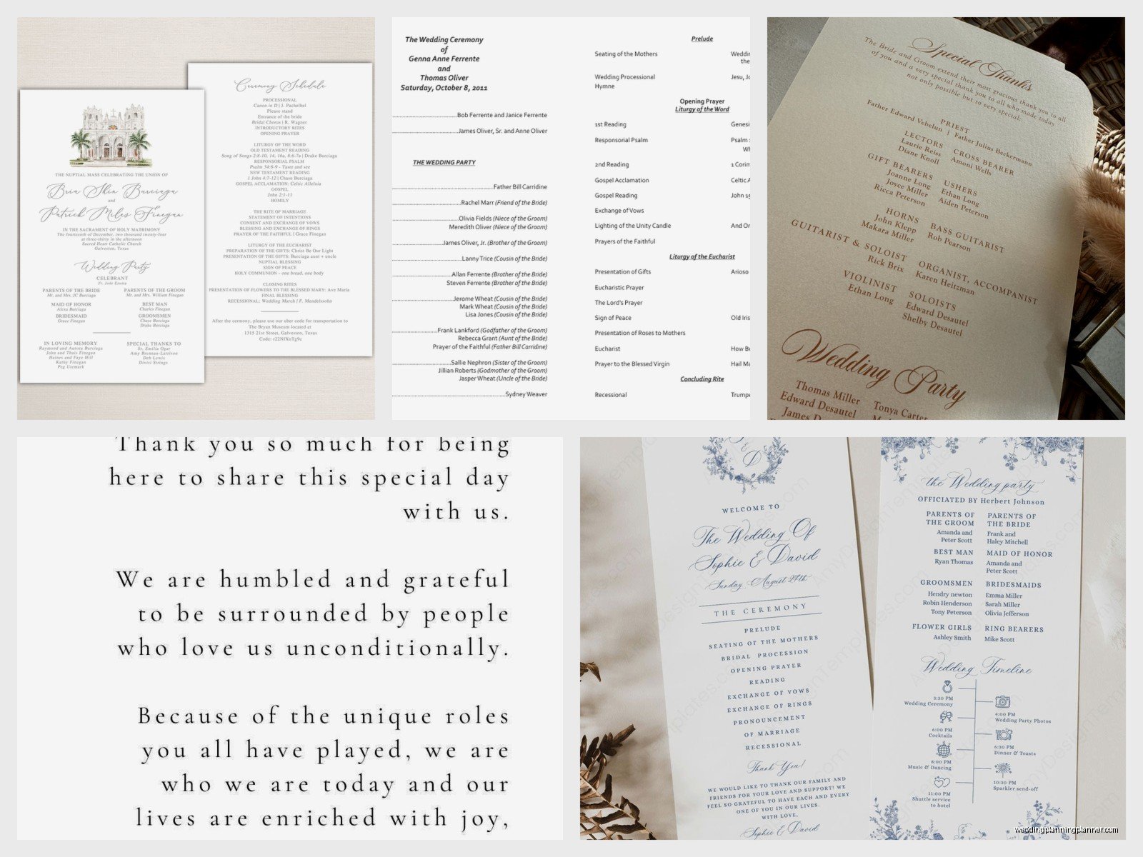 Church Wedding Program Template: Religious Service Order