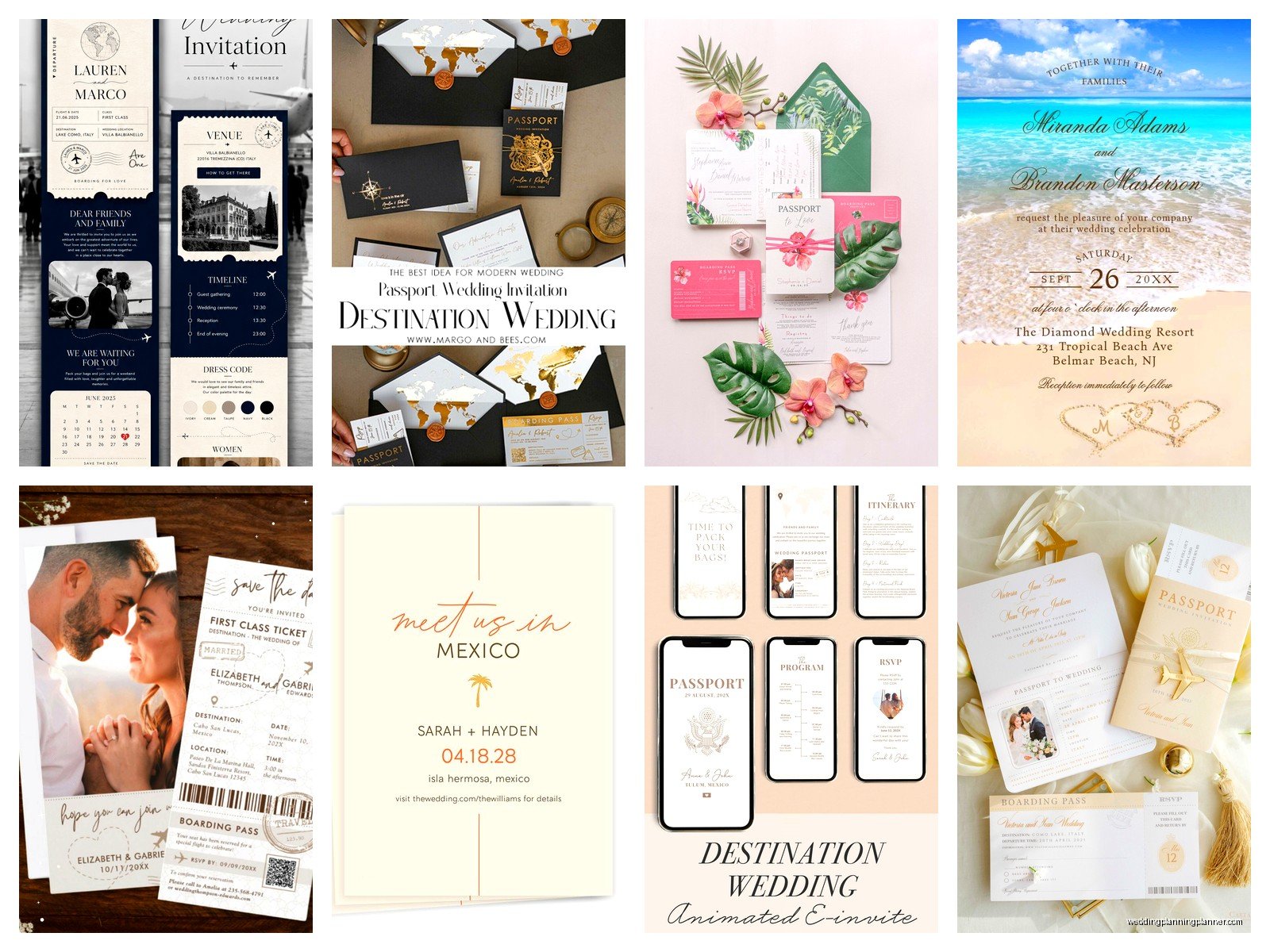 Destination Wedding Invitation Templates: Travel Downloads