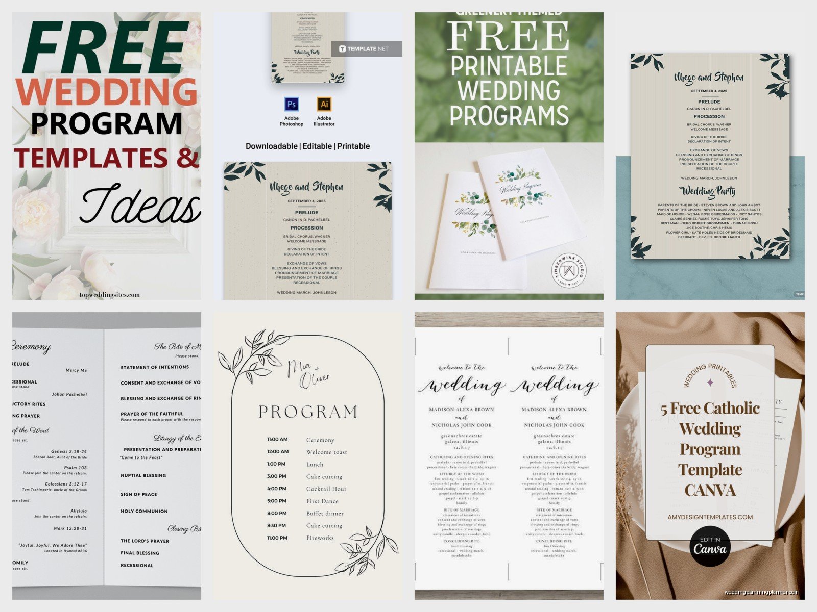 Free Editable Wedding Program Template Word: Customizable