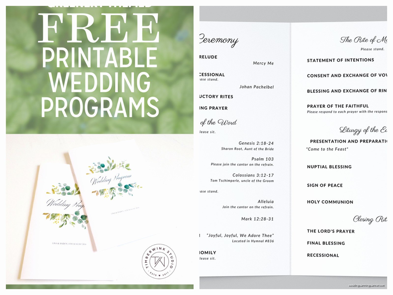 Free Editable Wedding Program Template Word: Customizable